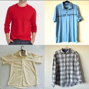 NWT / NWOT Men’s XL Shirt Polo Bundle Lot of 4 Items All Seasons Stafford Travis